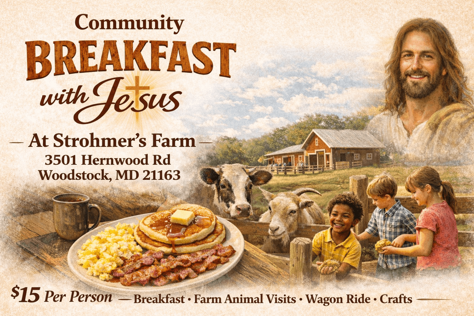 Community Breakfast at Strohmer's Farm: All-Day Morning in Woodstock, MD