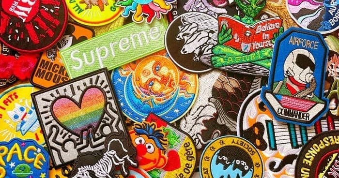 Colorful sticker collage sheet for crafts and outdoor gear decals