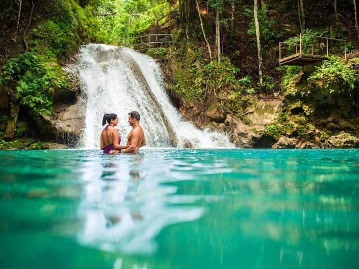 Thrilling Blue Hole Secret Falls with Reggae Tours Jamaica