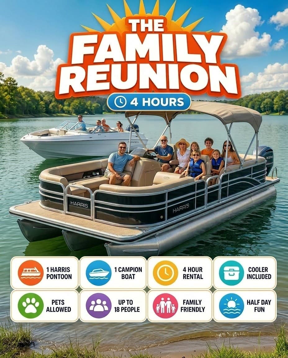 Family Reunion on Jordan Lake: Half-Day Boat Rentals near Chapel Hill