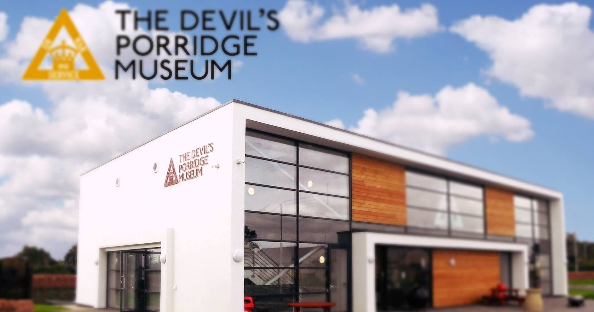 Devil's Porridge Museum modern building exterior visitors exploring