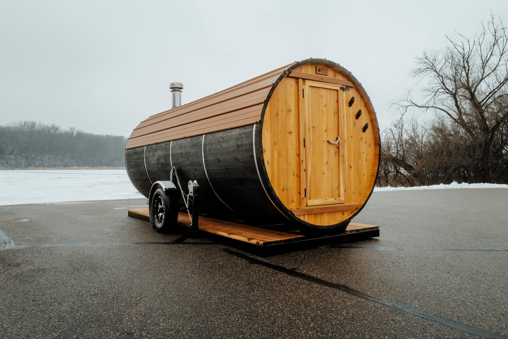 Mobile Wood-Fired Barrel Sauna Delivery in Green Bay