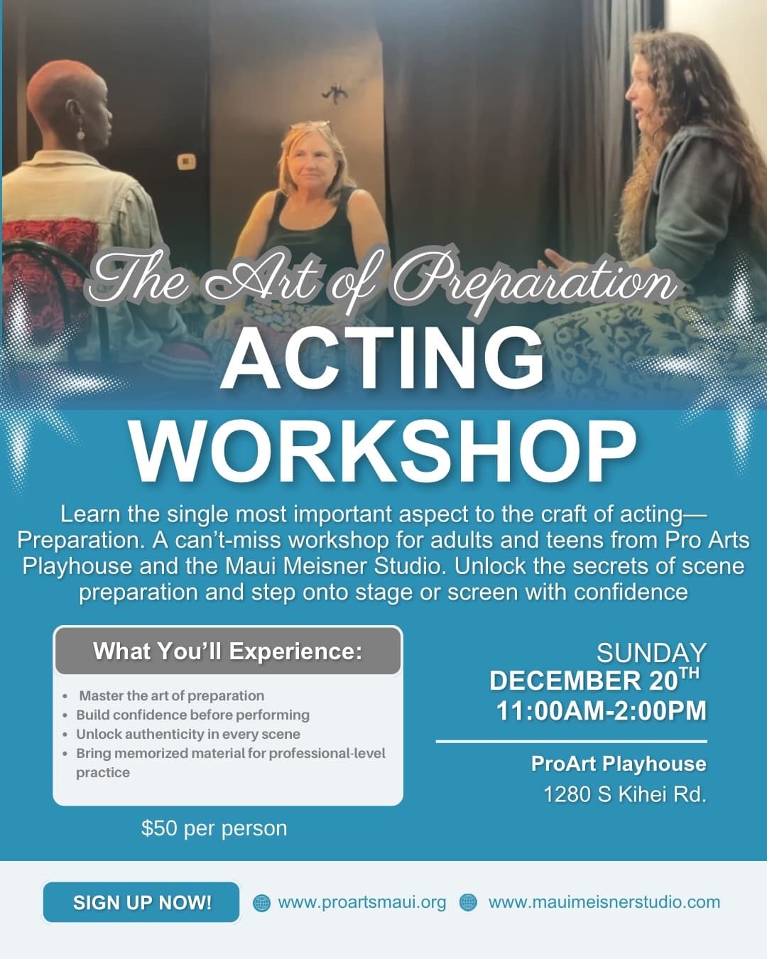 Acting Workshop in Kihei: The Art of Preparation at Pro Arts Playhouse photo 2
