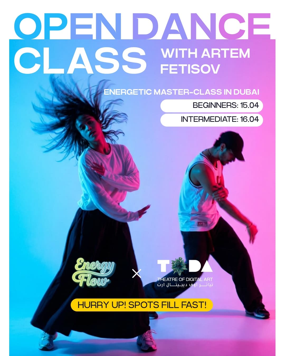 Dubai Dance Master Class with Artem Fetisov: Filmed Performance & Stage Coaching at TODA