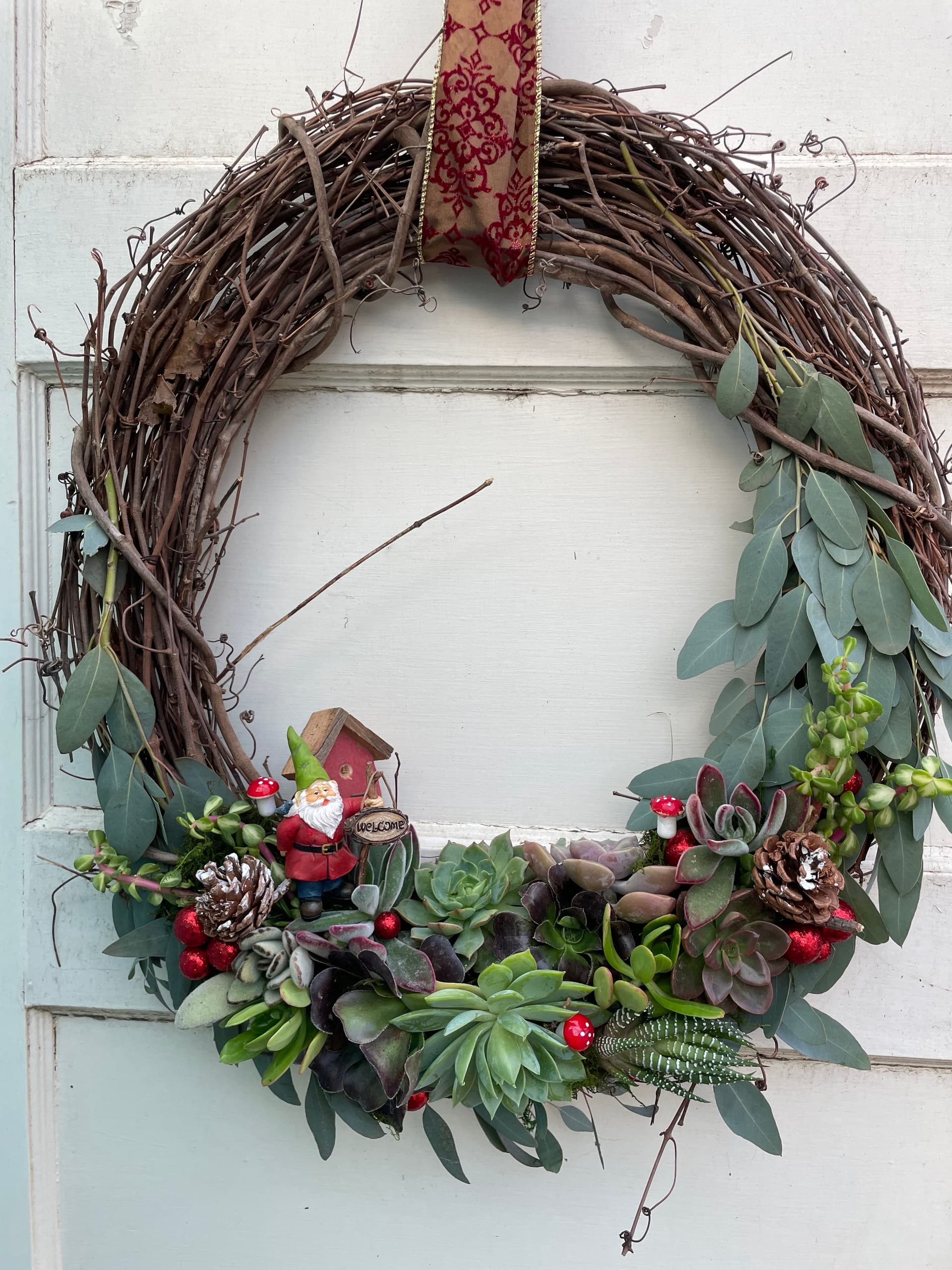Make a Succulent Christmas Wreath in Clovis — Holiday Workshop & Living Decor