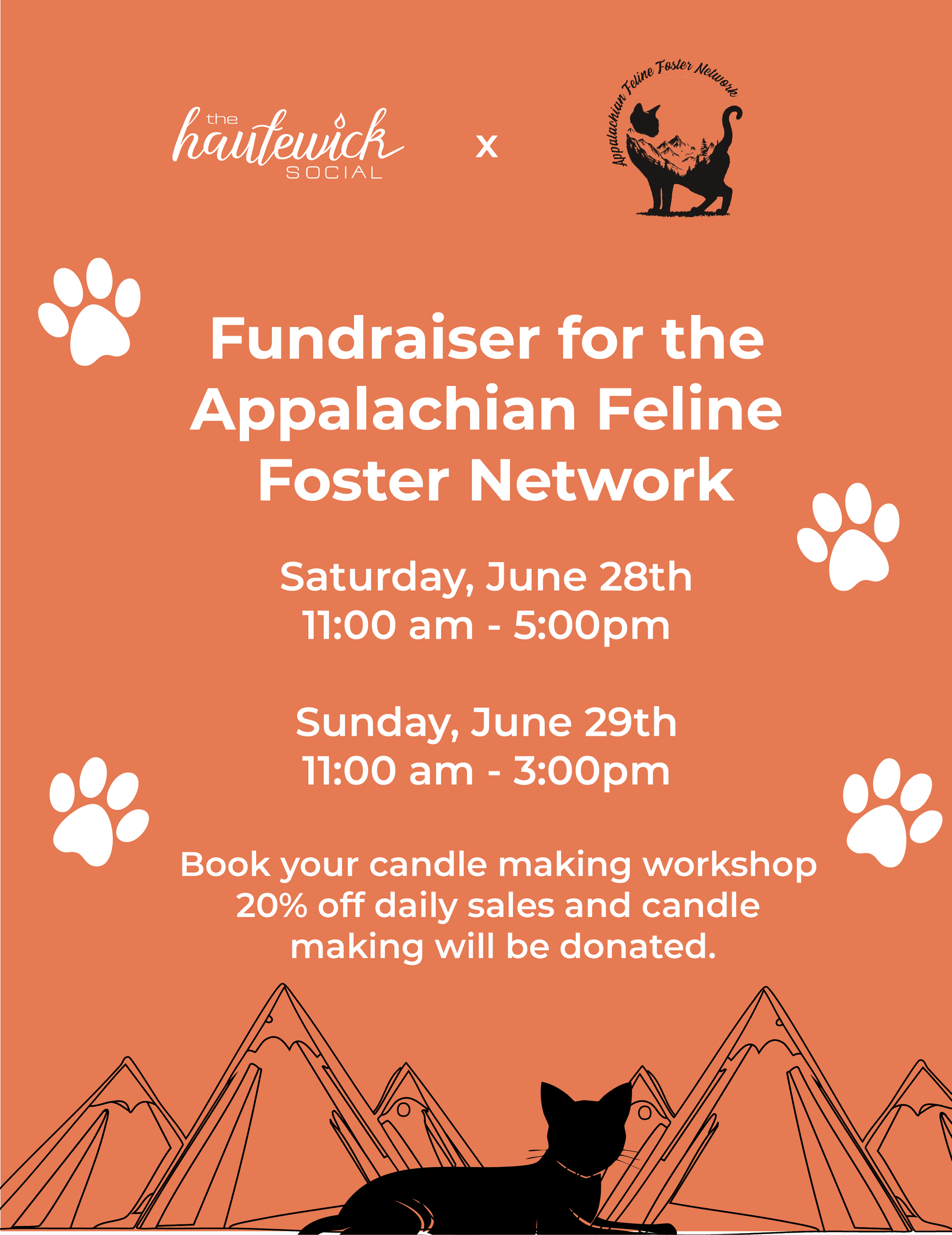 Cats & Candles Fundraiser Workshop in Huntington, WV