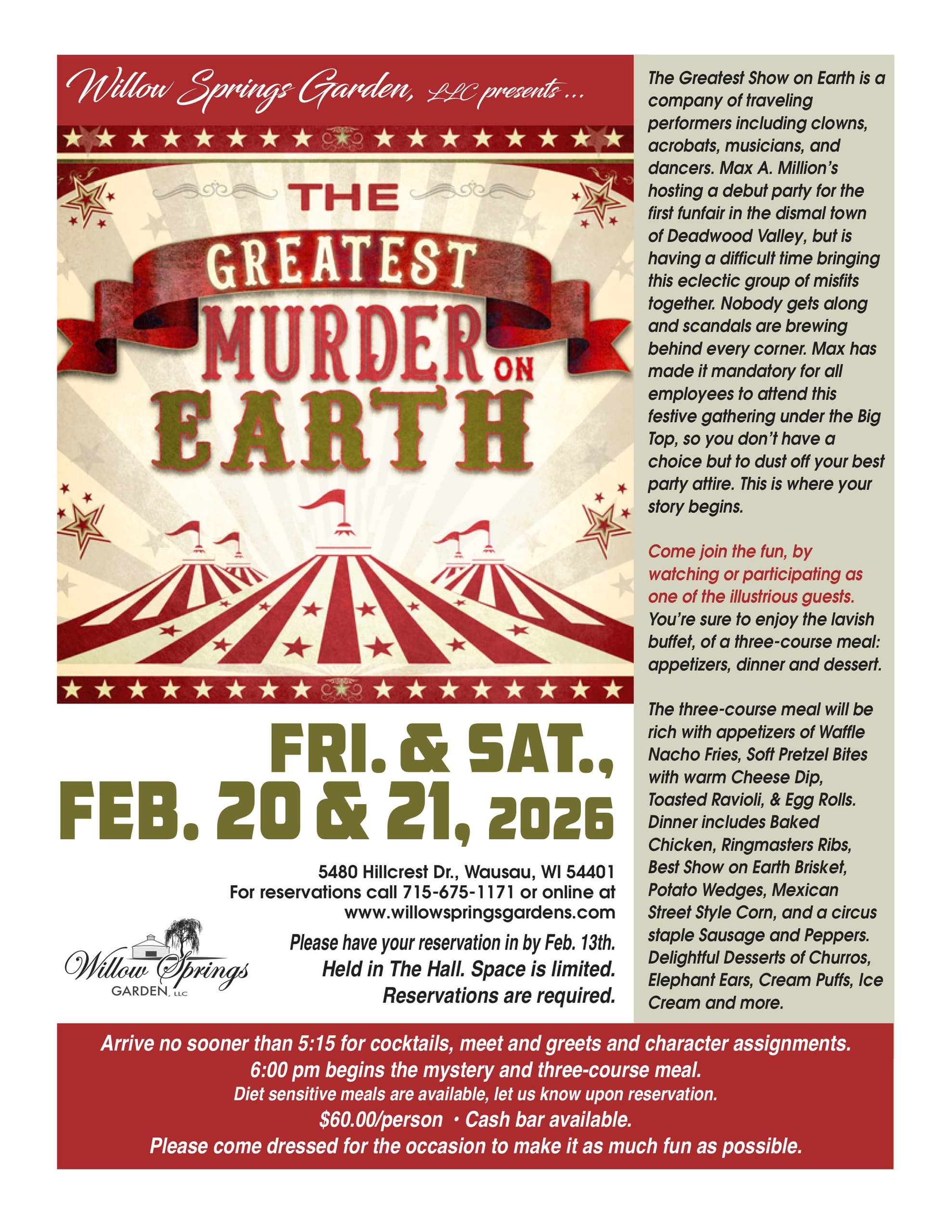 Murder Under the Big Top: Immersive Dinner-Theater in Wausau