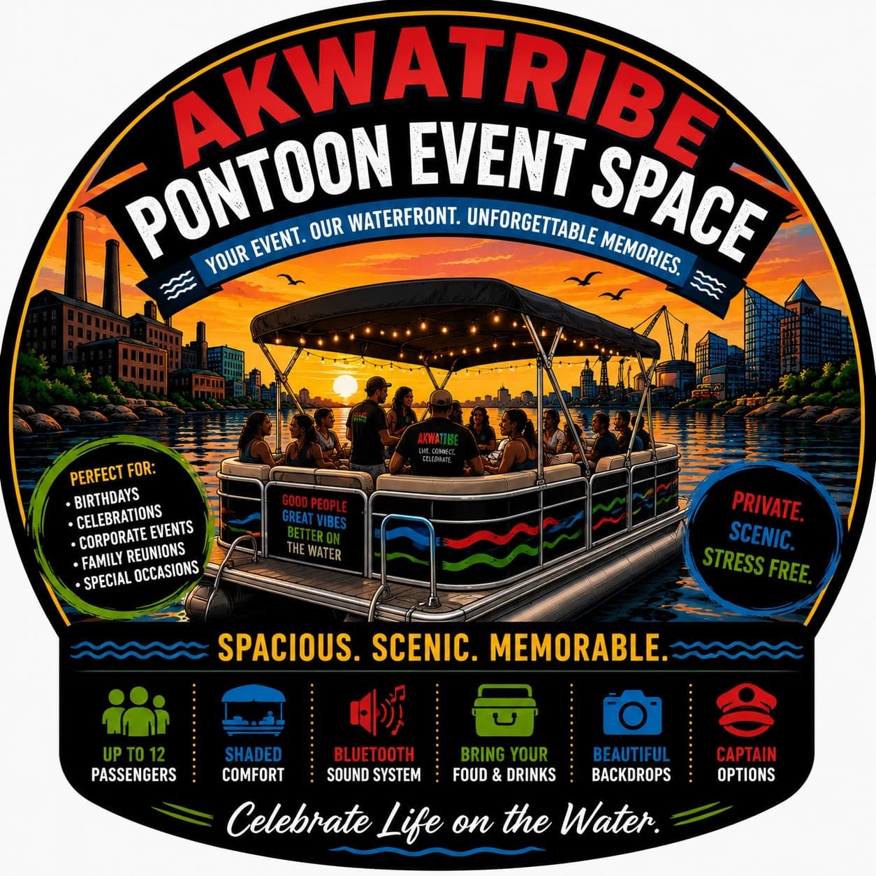 Private 13-Passenger Pontoon Cruises at Baltimore Yacht Basin — Akwatribe Event Space