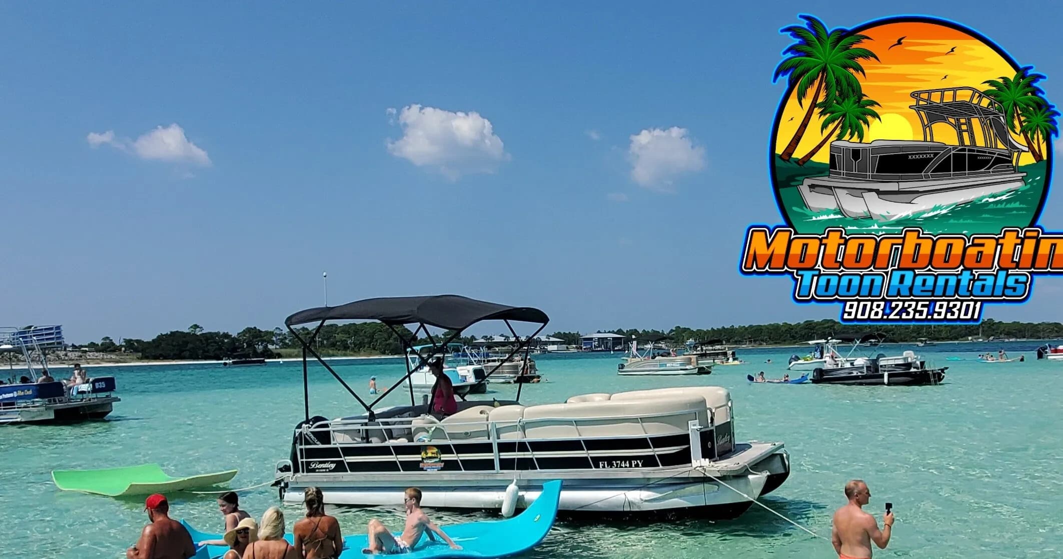 Day Cruise to Crab Island: 24ft Bentley Cruiser from Fort Walton Beach