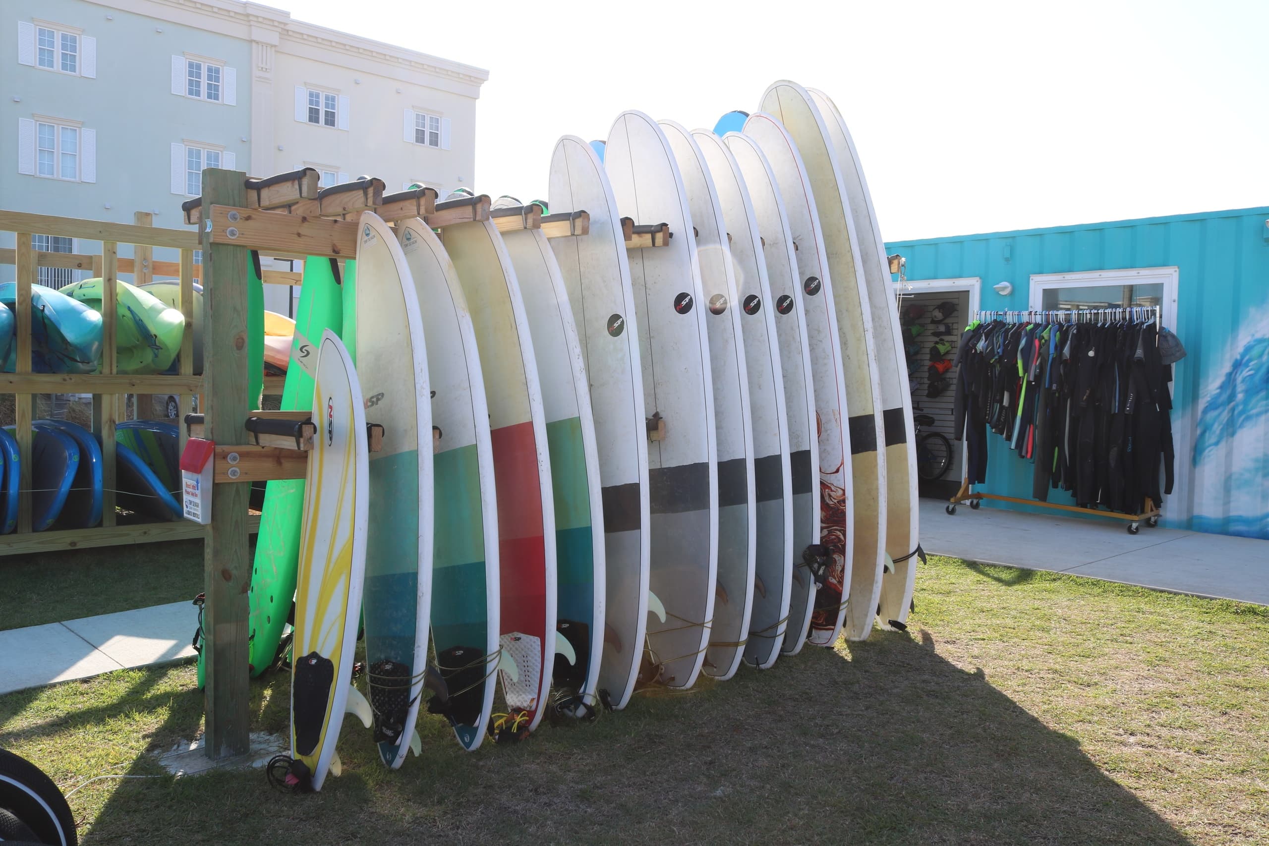 NSP Surfboard Rentals at Tony Silvagni Surf School, Carolina Beach