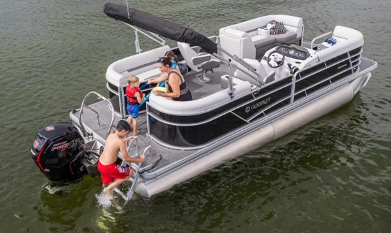 12 Passenger Godfrey Tri-toon Boating in Leland, Michigan