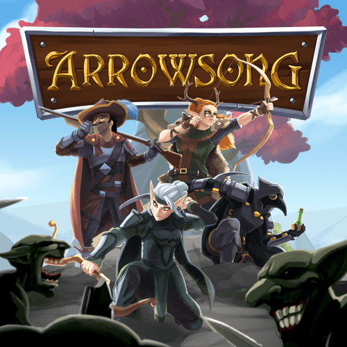 Fantasy archery party in forested highland battle scene