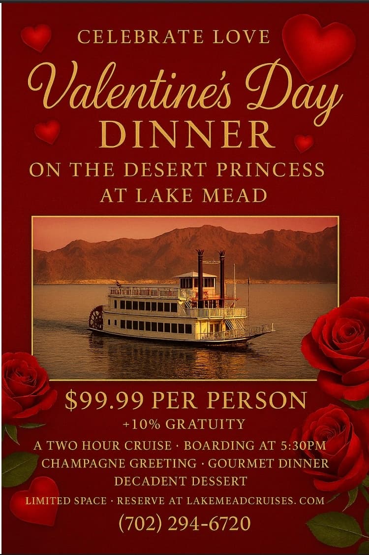Valentine's Sunset Dinner Cruise Aboard the Desert Princess on Lake Mead