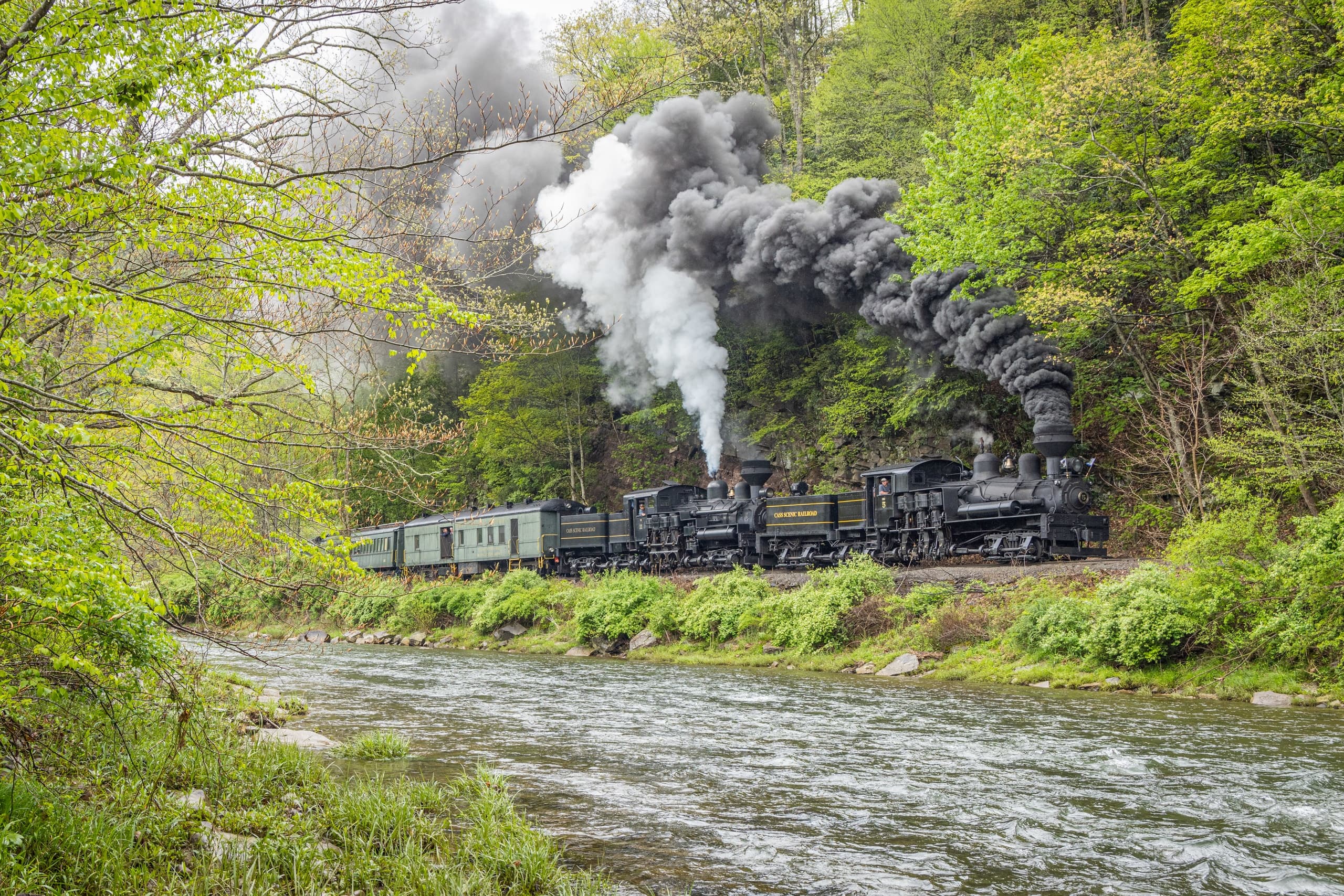 Geared Titans: Triple-Steam Greenbrier Express from Cass to Durbin photo 2