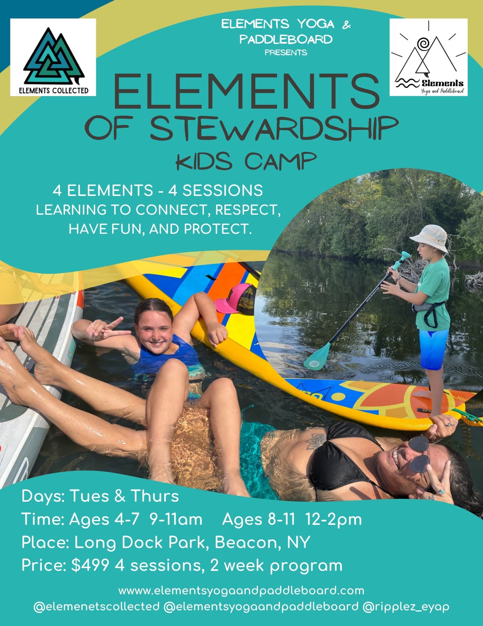 Elements of Stewardship Kids Camp: Paddleboarding, Yoga & Conservation at Long Dock Park Beacon NY