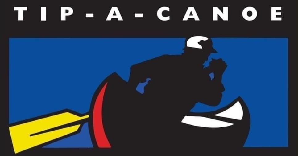 Tip-A-Canoe logo showing canoeist silhouette and paddle graphic