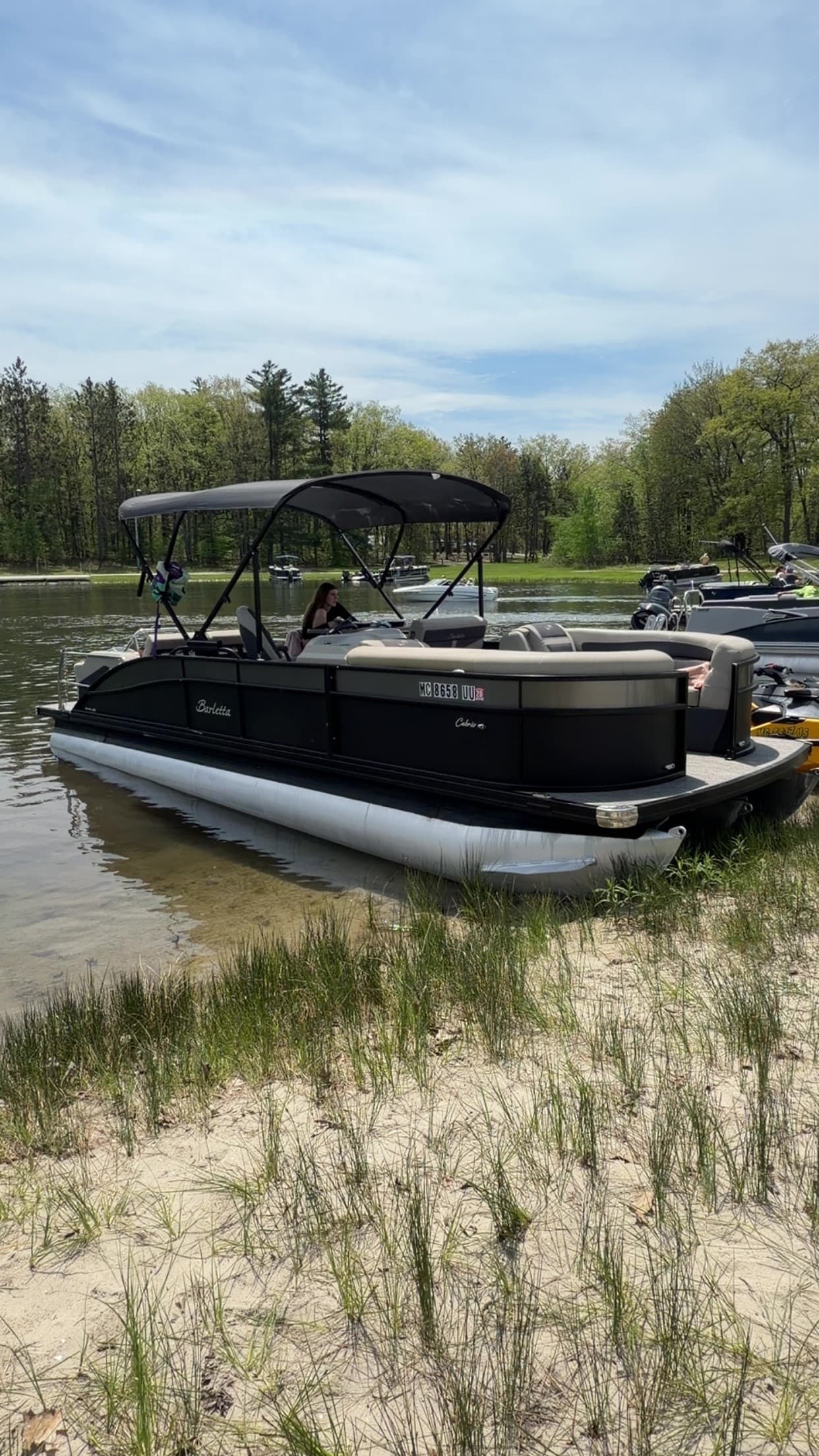 Full-Day 14-Seater Pontoon Rental on Roscommon Lakes — Group Boating in Northern Michigan