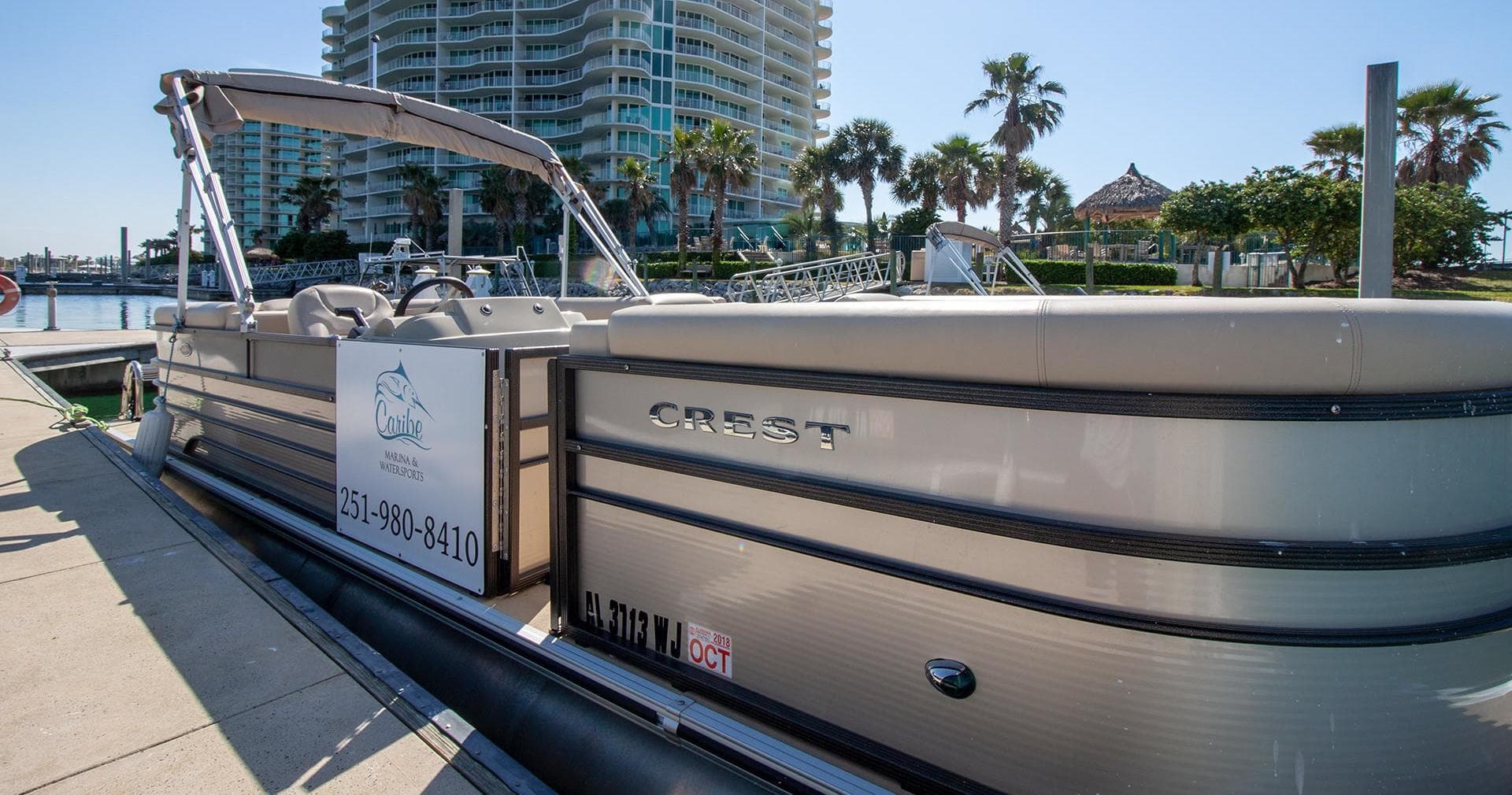 Water Activities with Crest Pontoon Boat at Caribe Marina