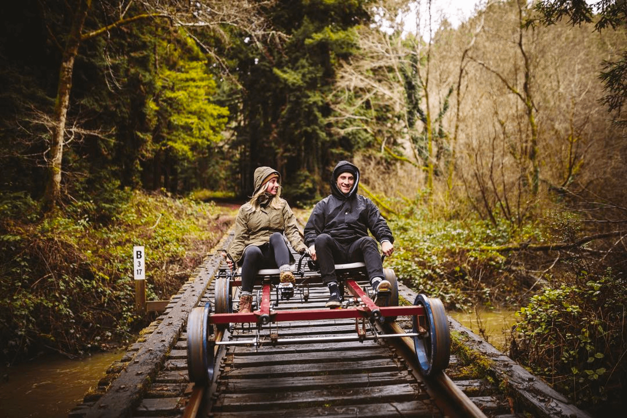 Romantic Railbikes Built for Two in Fort Bragg, CA