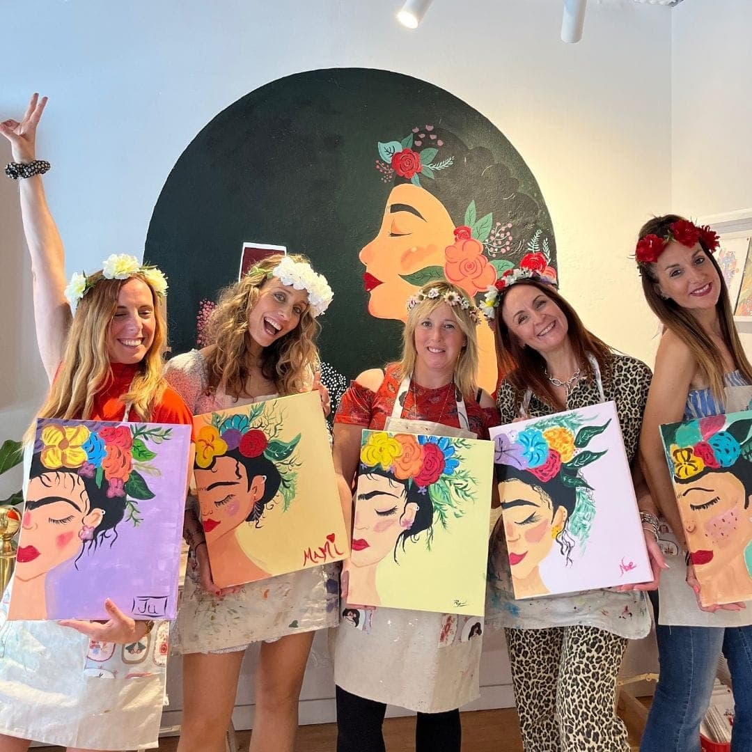 Barcelona Wine & Art Bachelorette: Private Sip-and-Paint Party in Gràcia