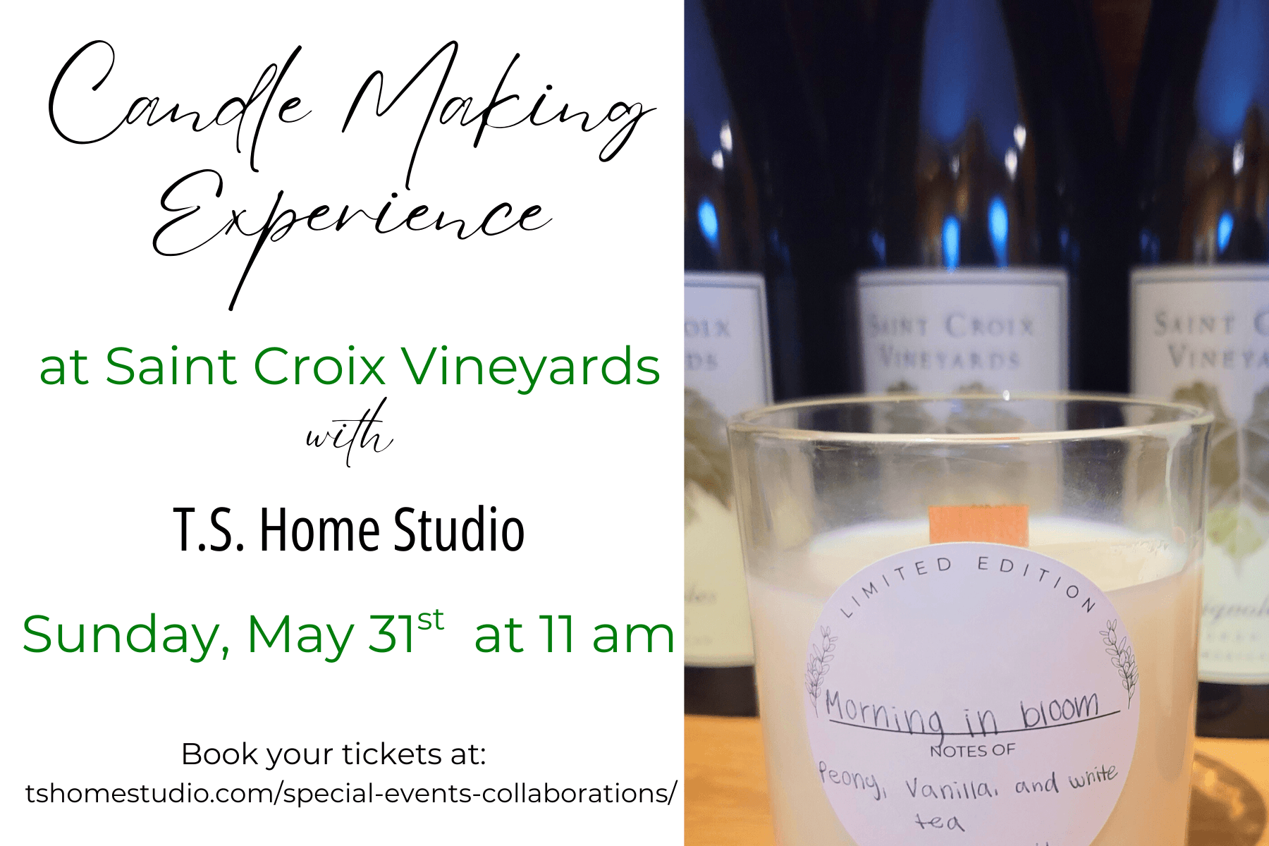 Wine & Wax: Candle Making Workshop at Saint Croix Vineyards
