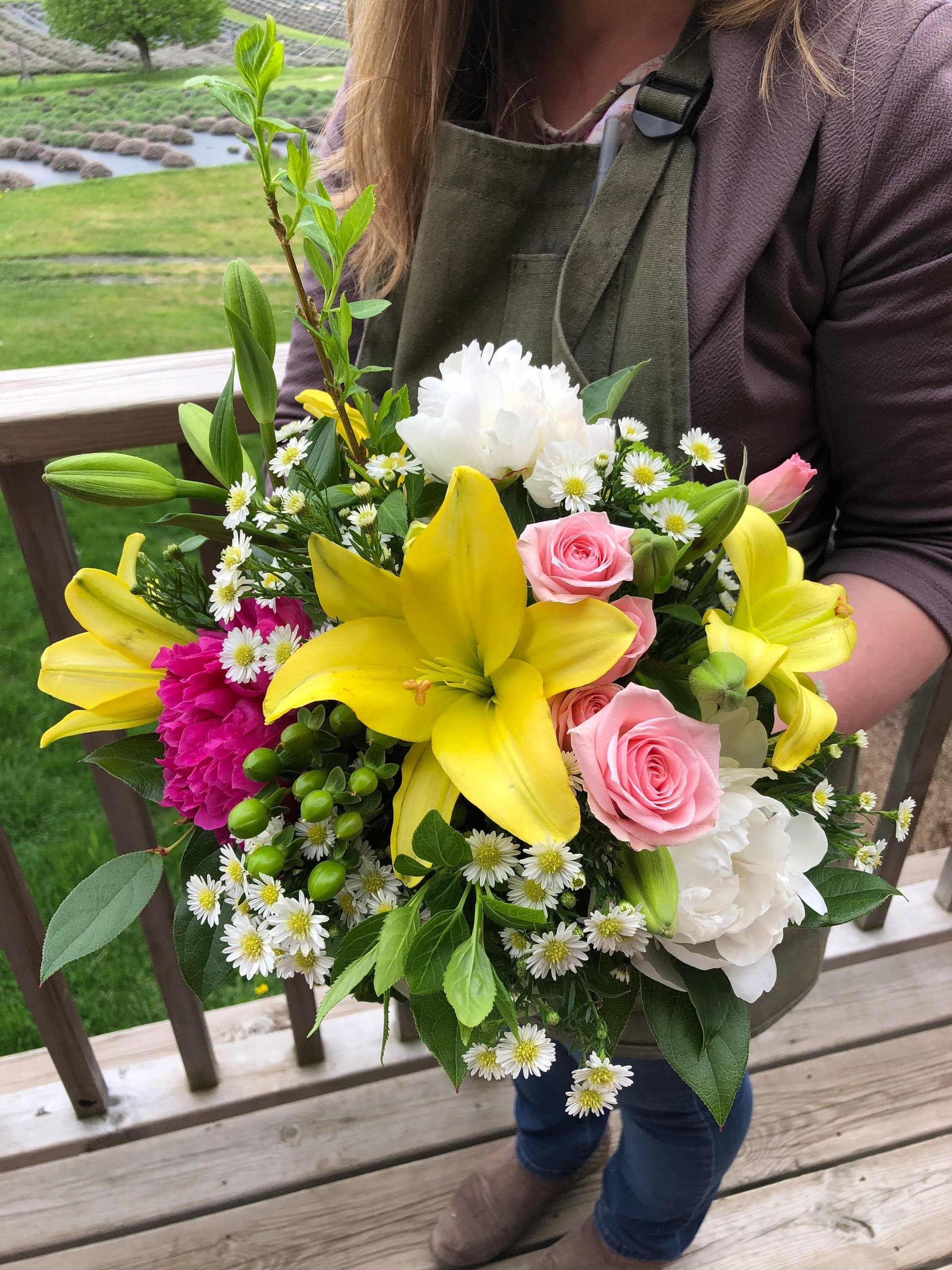Lavender Floral Design Workshop at Lavender Hill Farm, Boyne City - Watering Can Arrangements photo 1