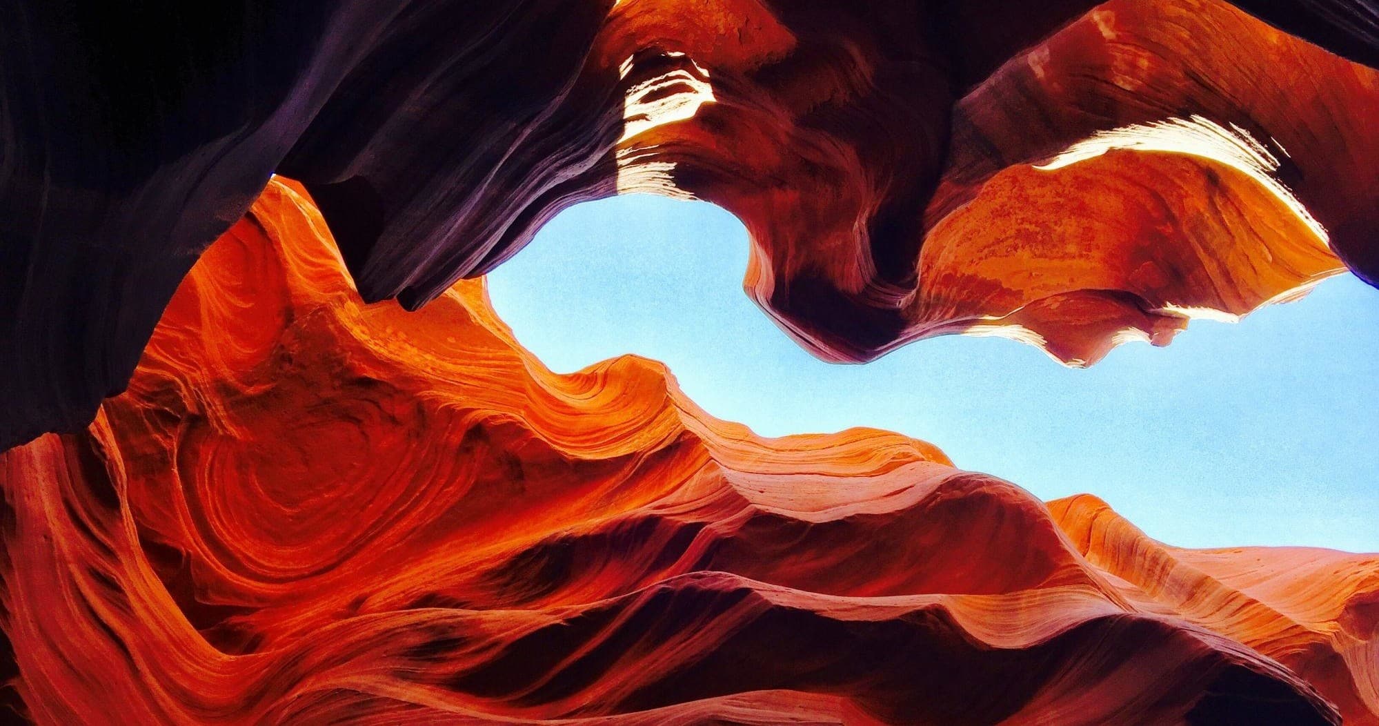 Scenic slot canyon panorama in Arizona for hiking and viewing