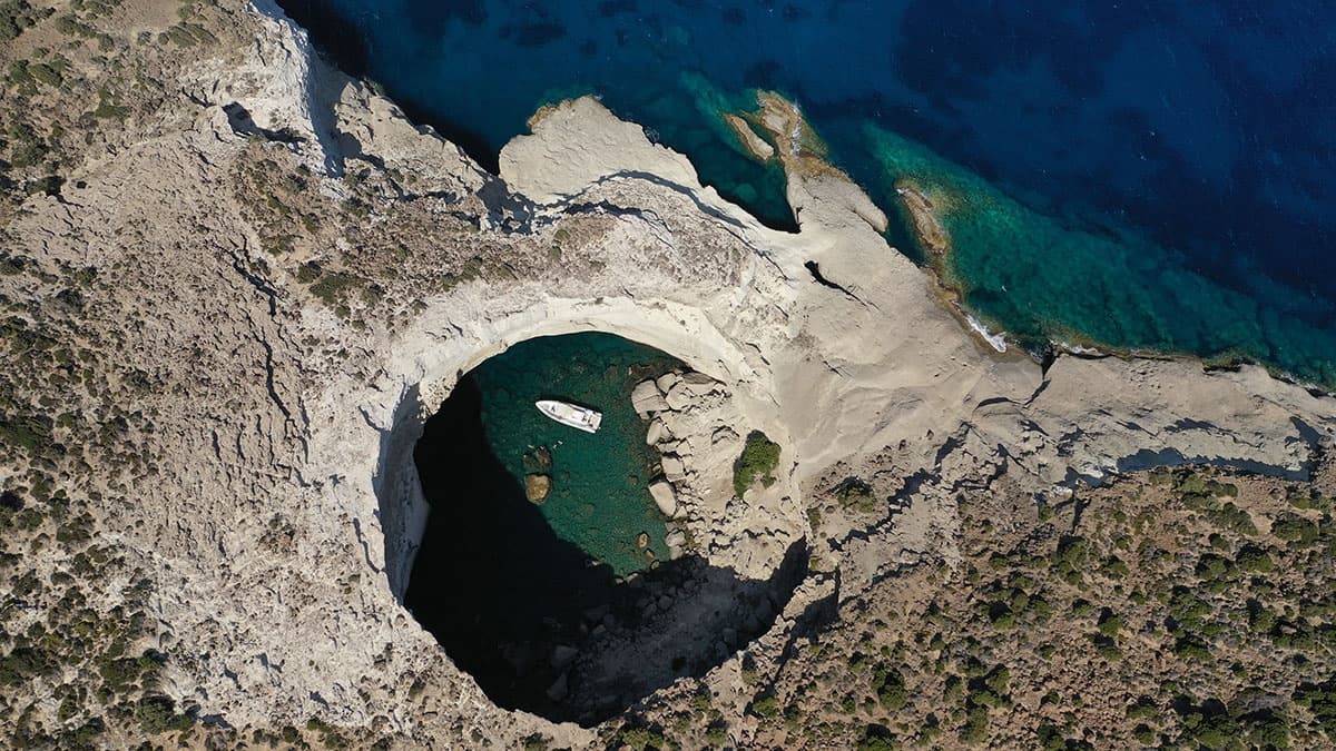 Pirates’ Hideout Tour in Adamas with Milos Charters