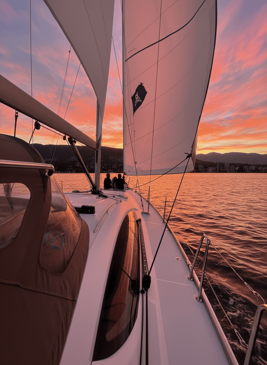 Sunset Sailing in Vancouver Harbour: Private Evening Charter from North Vancouver