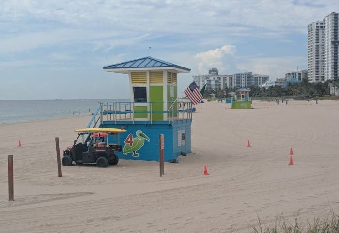 The Triple: 5-Hour Private Beach Setup with Three Umbrellas and Six Chairs