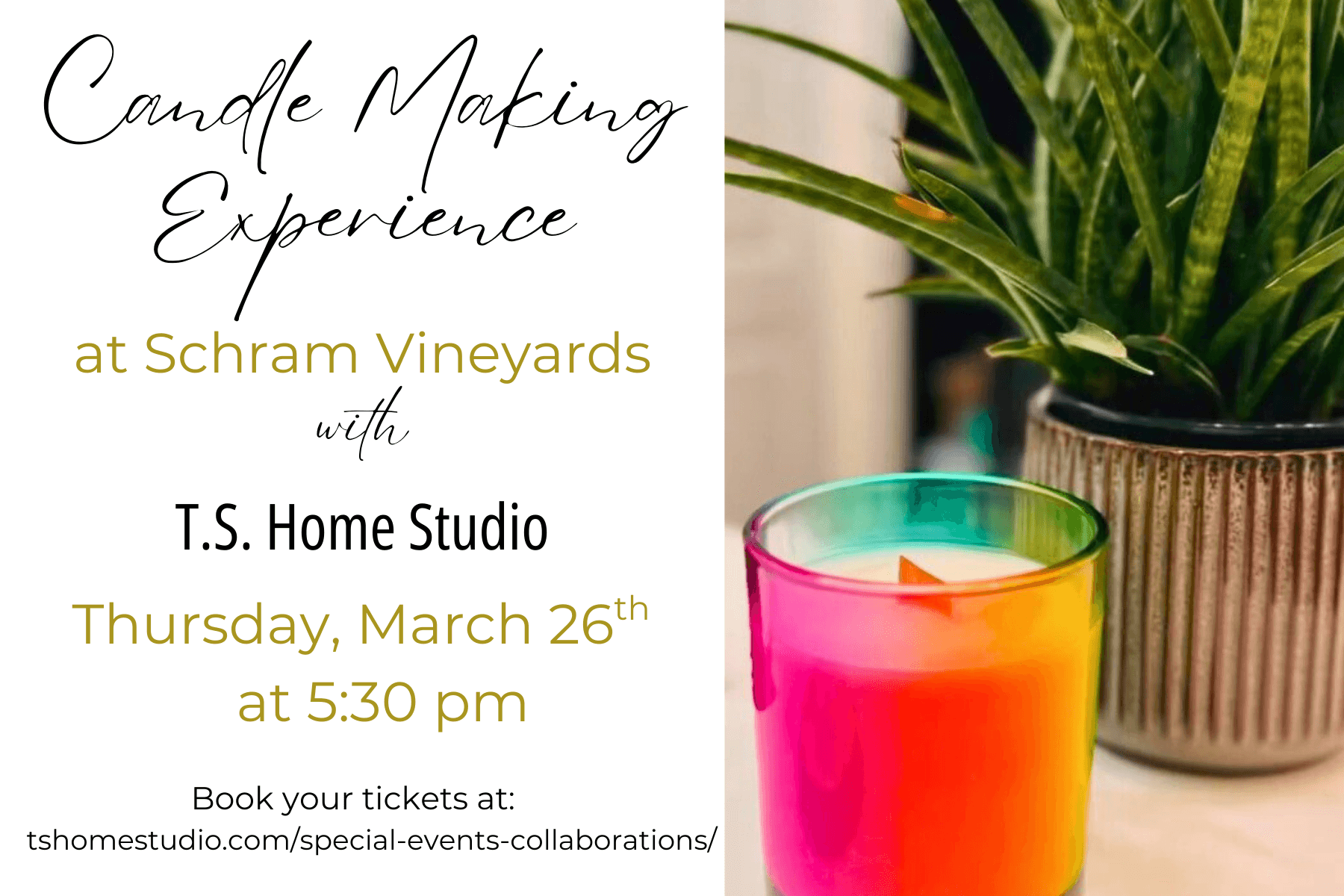 Candle-Making Workshop at Schram Vineyards in Waconia — Make a 14oz Wood-Wick Candle