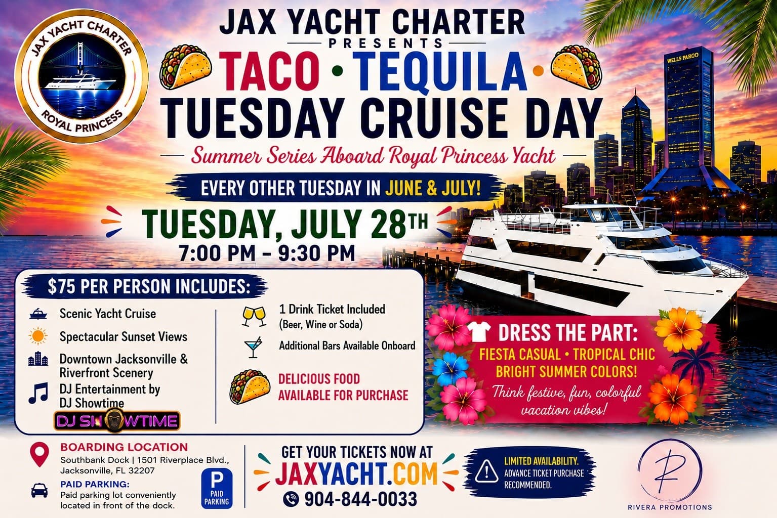 Taco Tuesday Cruise Day: Sunset Tacos & DJ Aboard the Royal Princess on the St. Johns River photo 1