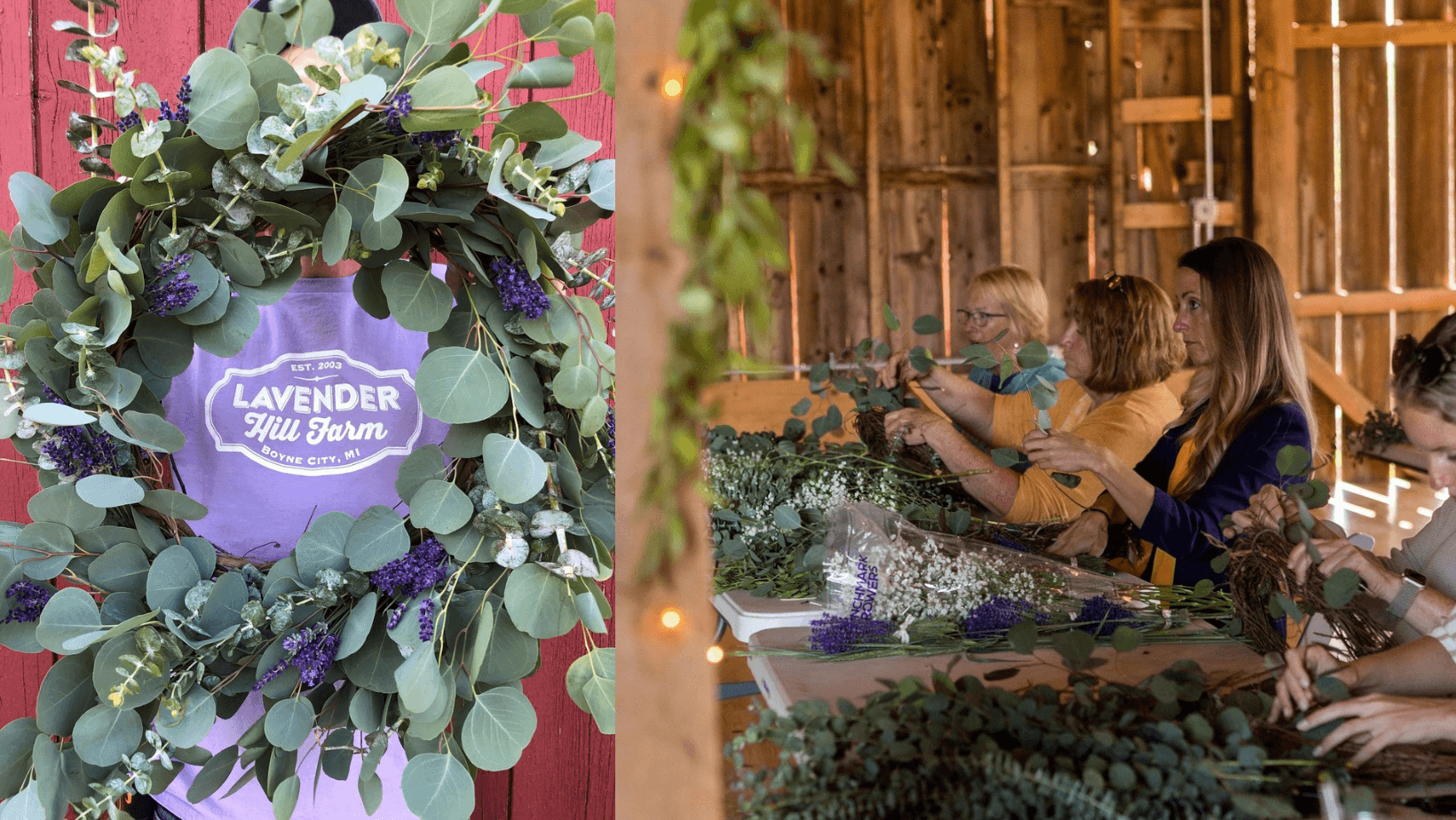 Lavender Eucalyptus Wreath Workshop in Boyne City, MI