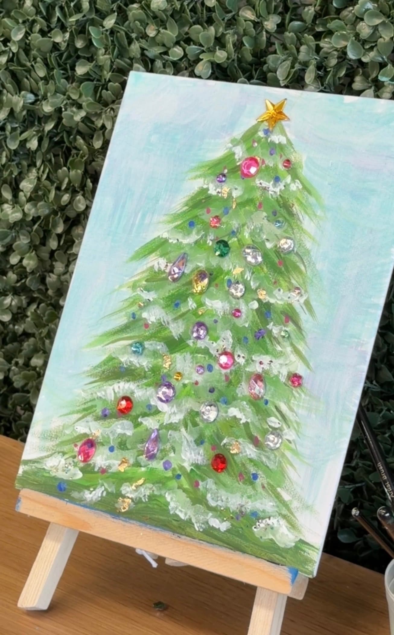 Festive Painted Canvas Workshop in Greenville: 1-Hour Holiday Art Class