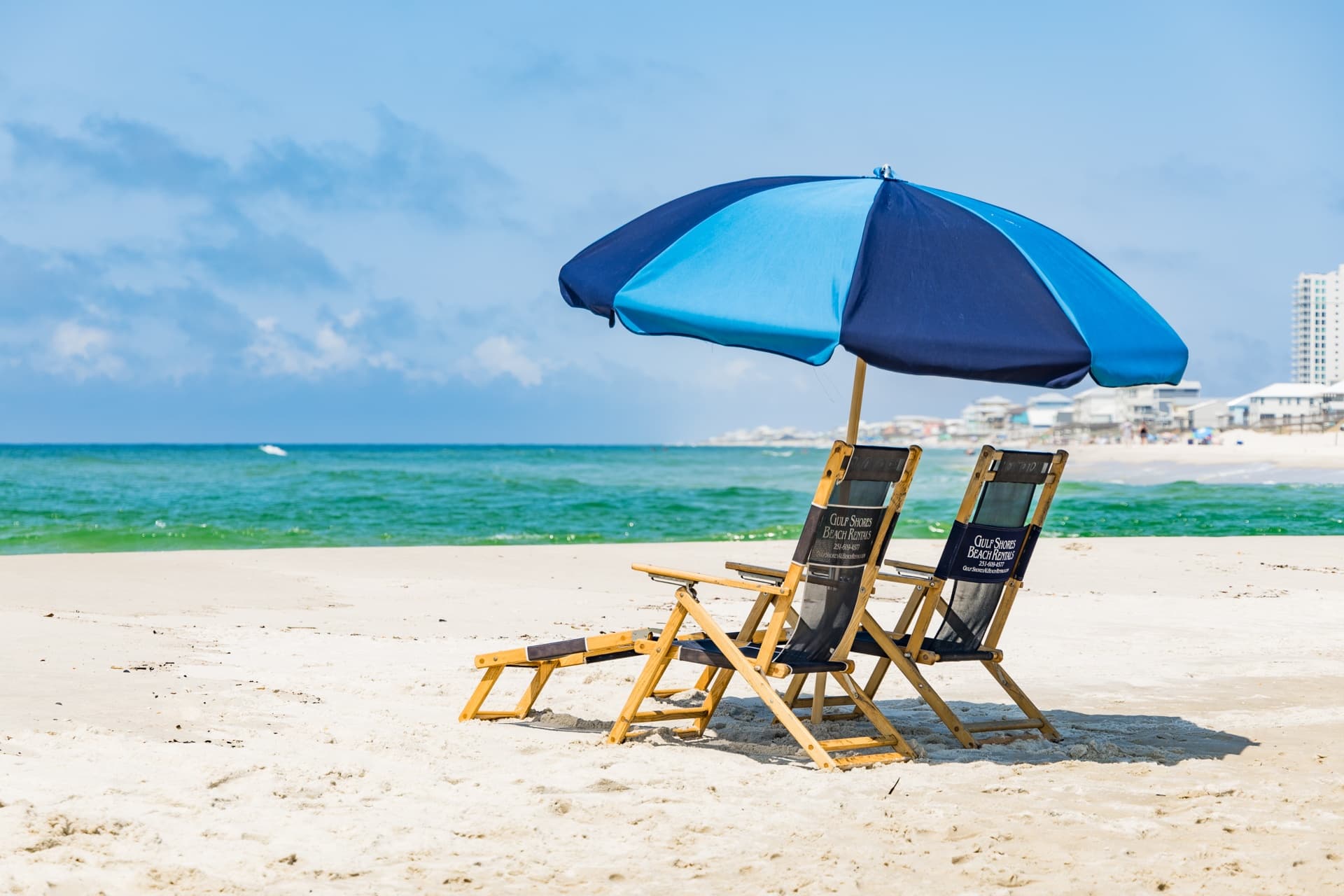 Relax with Two Chairs & Umbrella Rental in Gulf Shores, AL