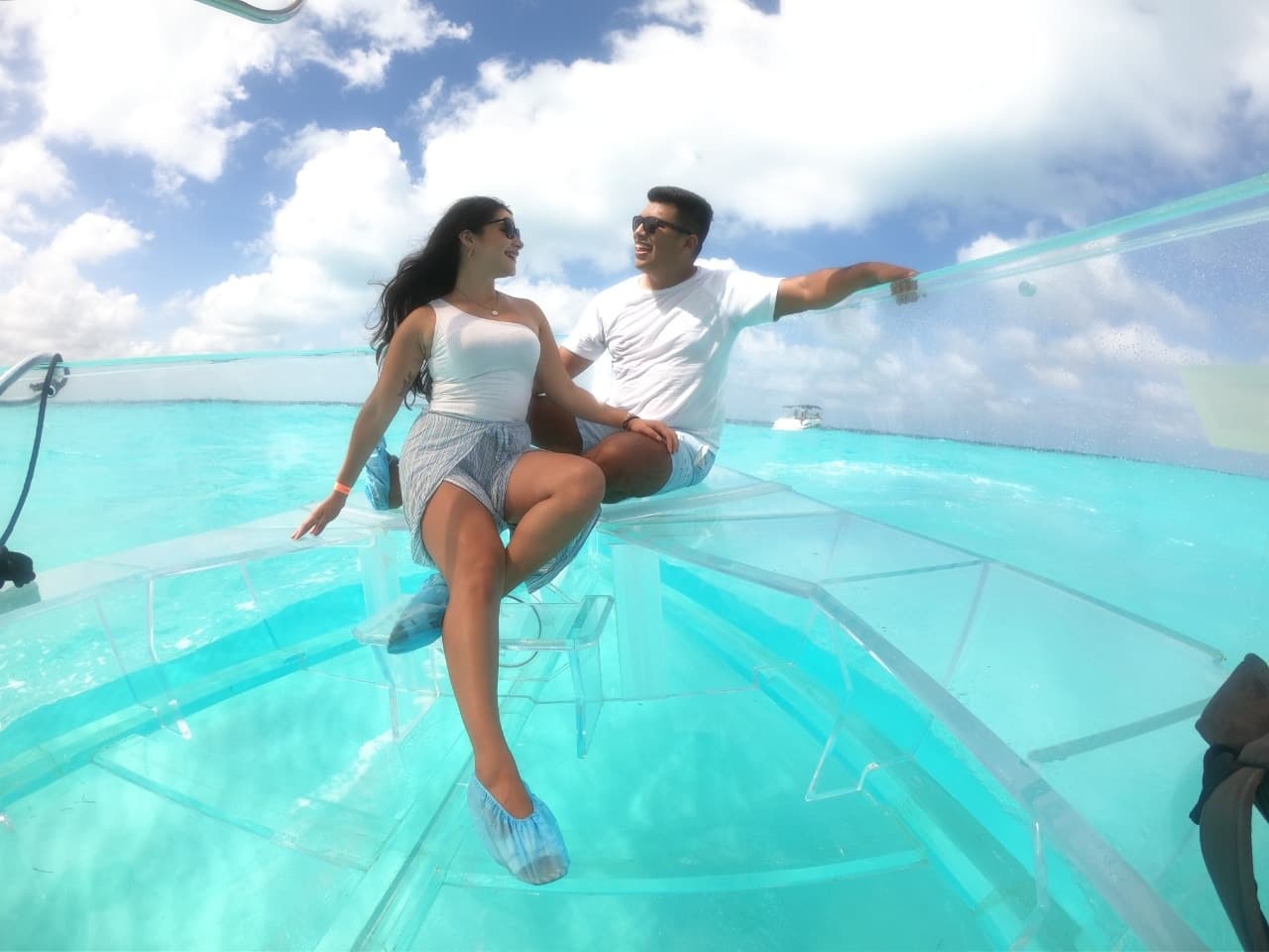 Clear Boat Tour at Nichupte Lagoon in Cancún