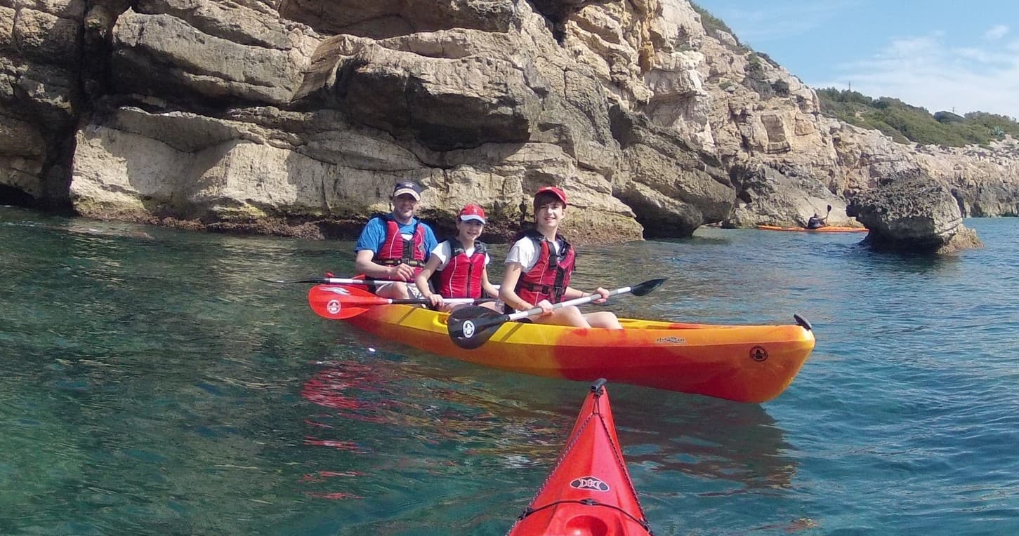 Family Triple Kayak Rental in Sitges — Easy Mediterranean Paddles for Two Adults and a Child