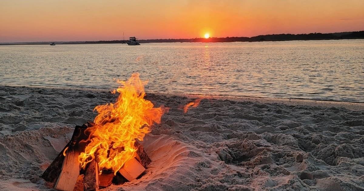 Water Activities: Island Sunset & Bonfire with Explore the Shore