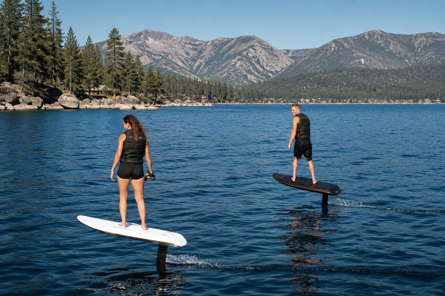 Duo eFoil Lesson on Lake Tahoe at Donner Beach Marina