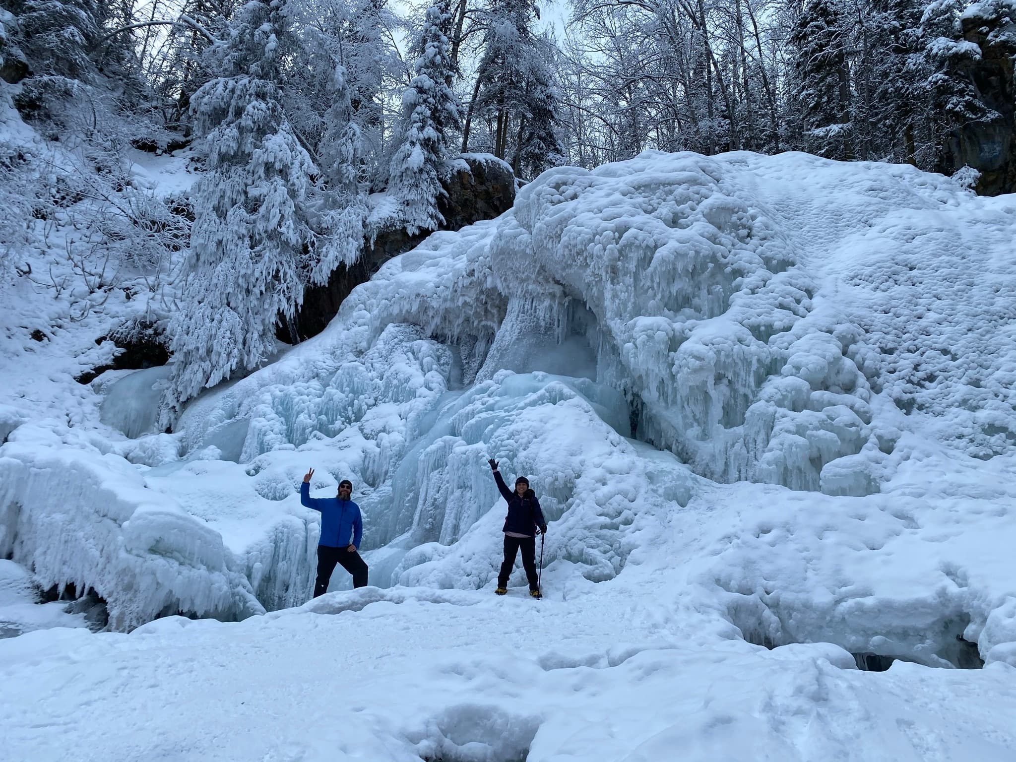 Winter Waterfall Adventure at Barbara Falls in Chugach State Park