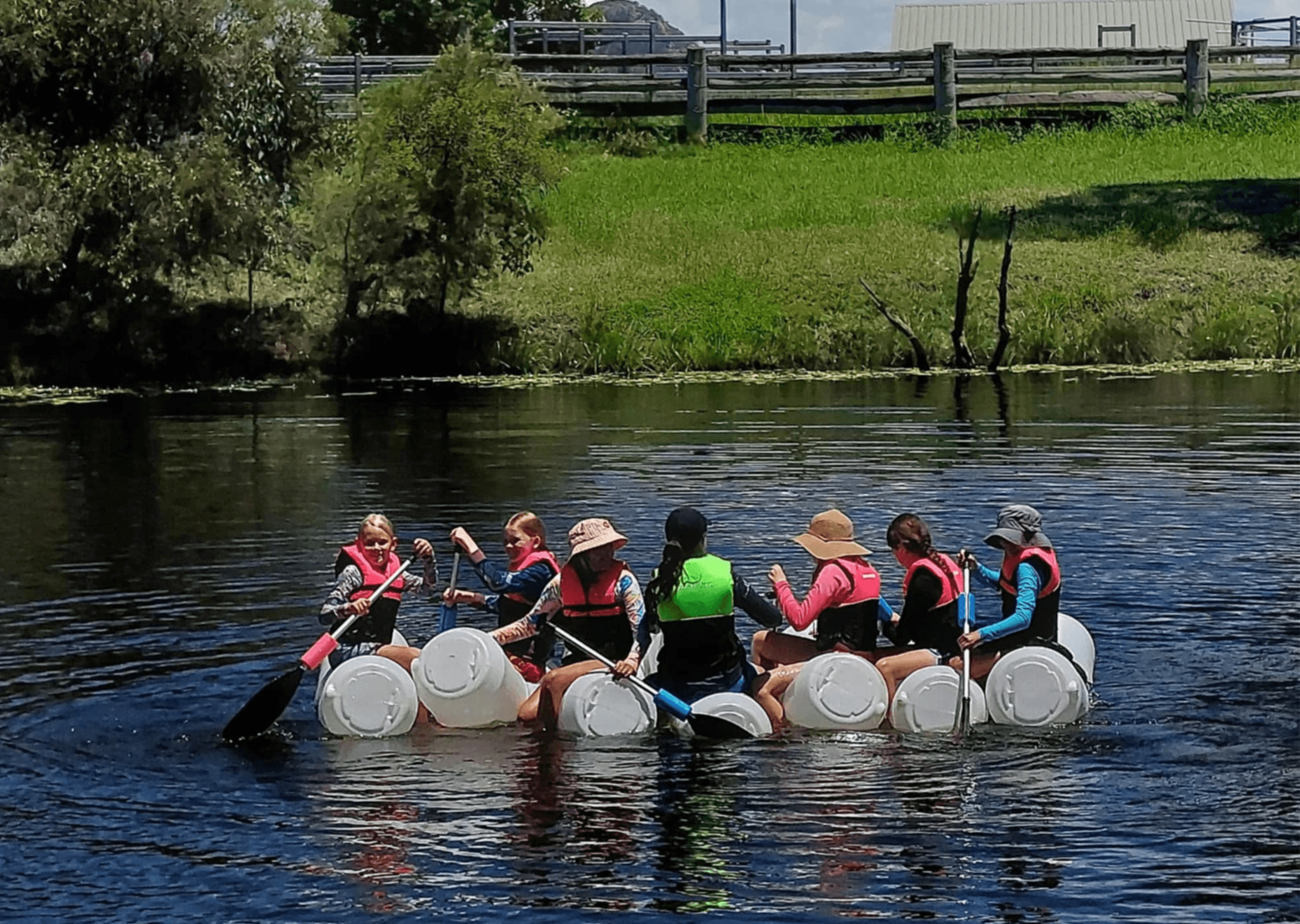 Build and Paddle: Floating Wrecks on Hedlow Creek Raft-Building Adventure Near The Caves
