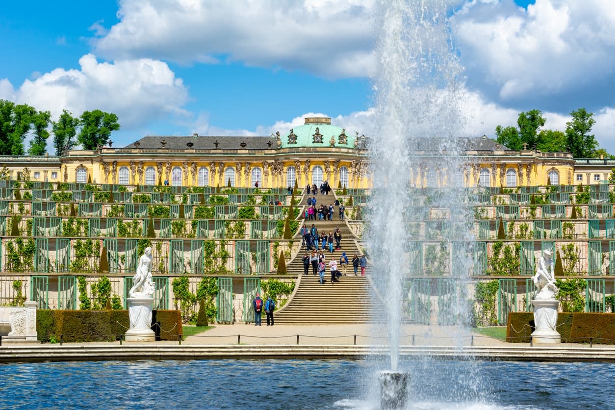 Sanssouci palace fountains and terraced gardens, Potsdam