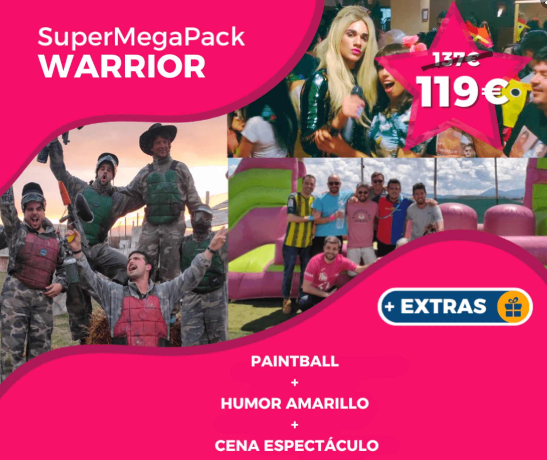 SuperMegaPack Warrior: Full-Day Paintball, Humor Amarillo & Dinner Show in Berrioplano