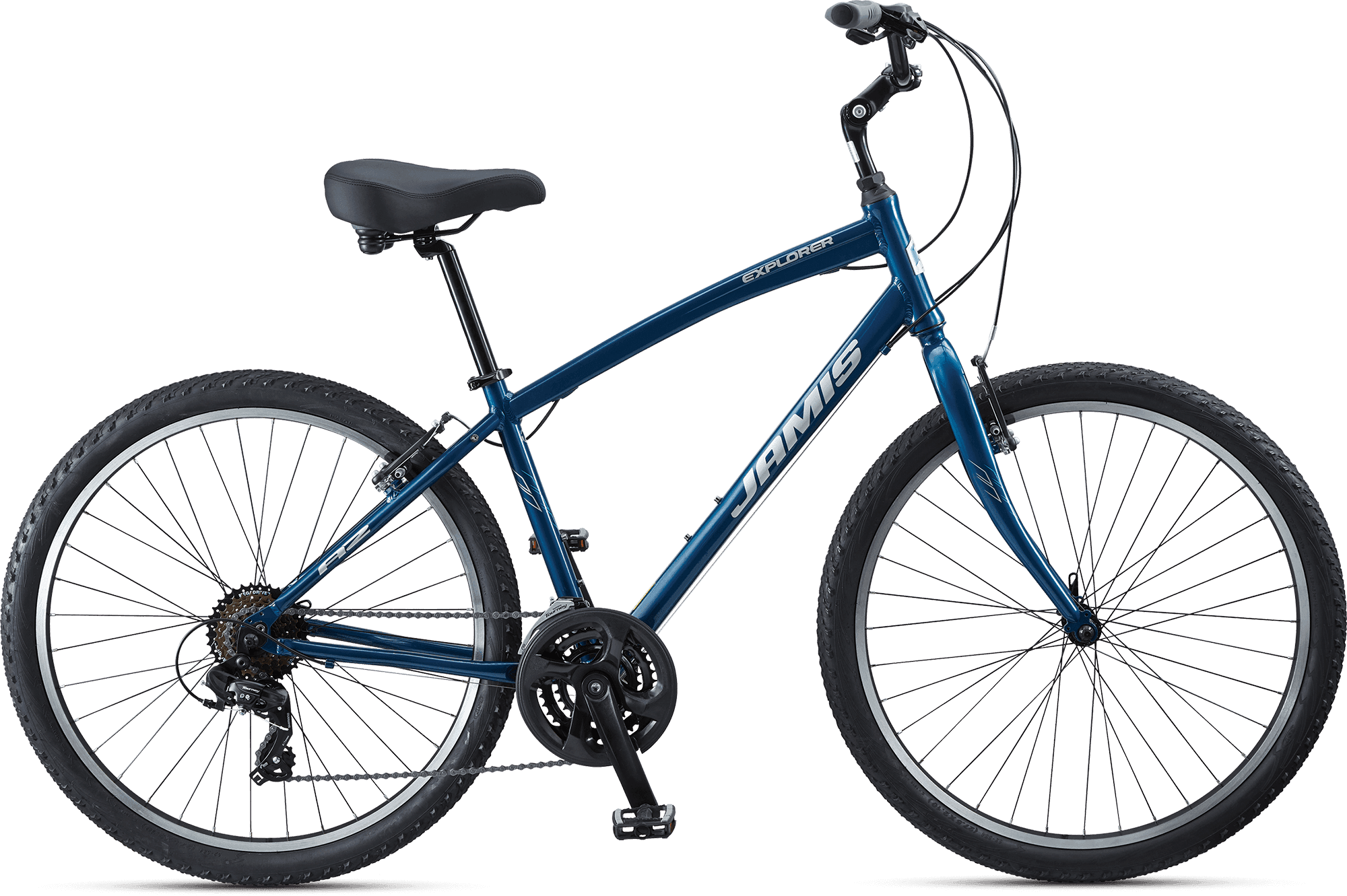 Hybrid commuter bike on clean white background for city rides
