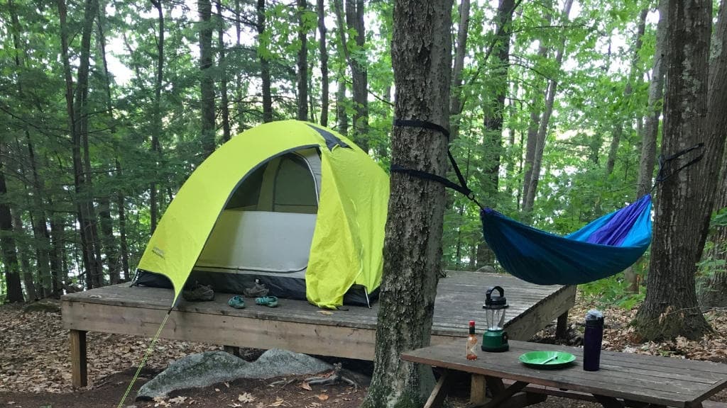 Squam Lakes One Night Campsite Rental at Moon Island
