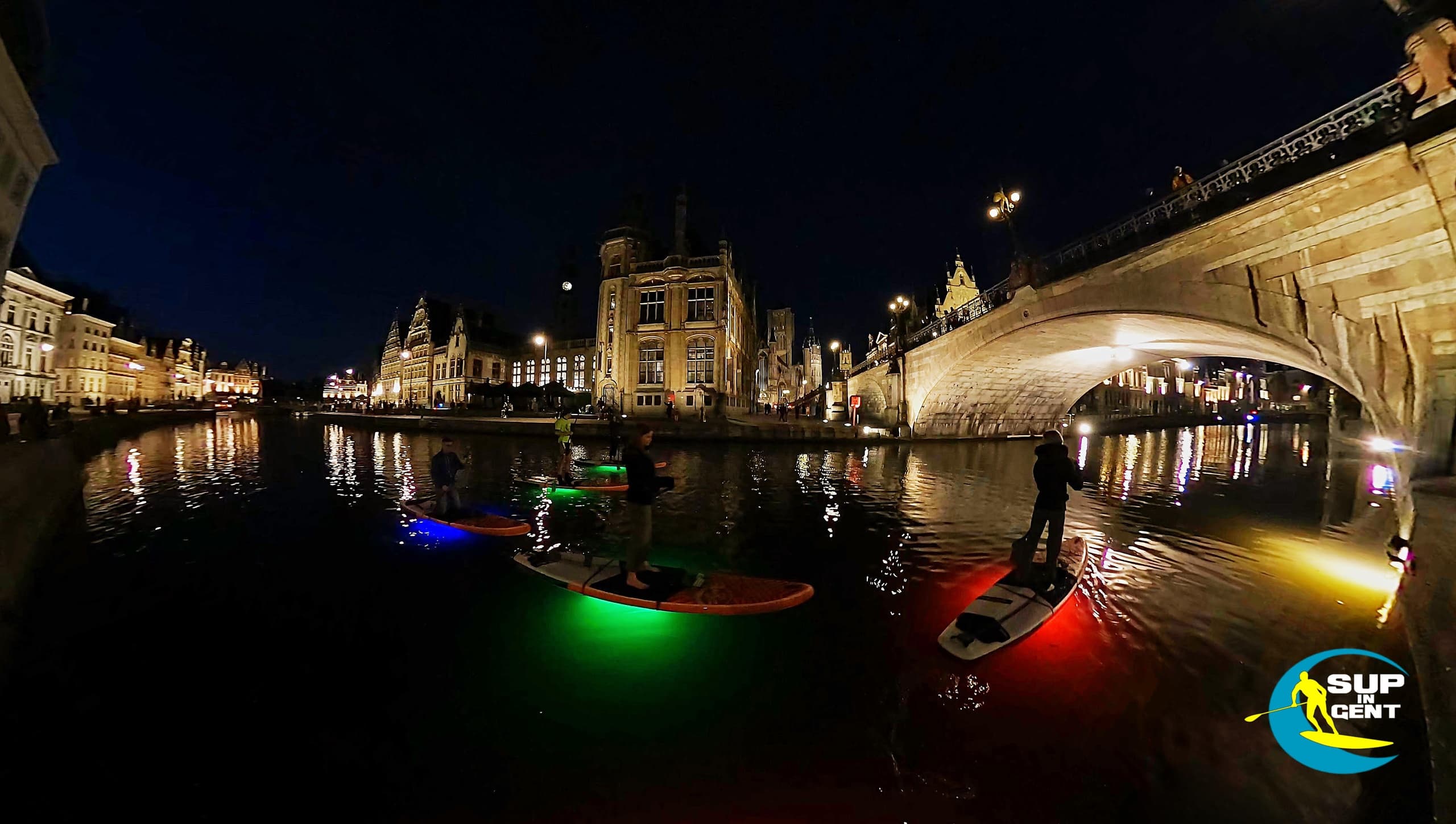 Glide Through Ghent’s Illuminated Canals: A Nighttime SUP Adventure