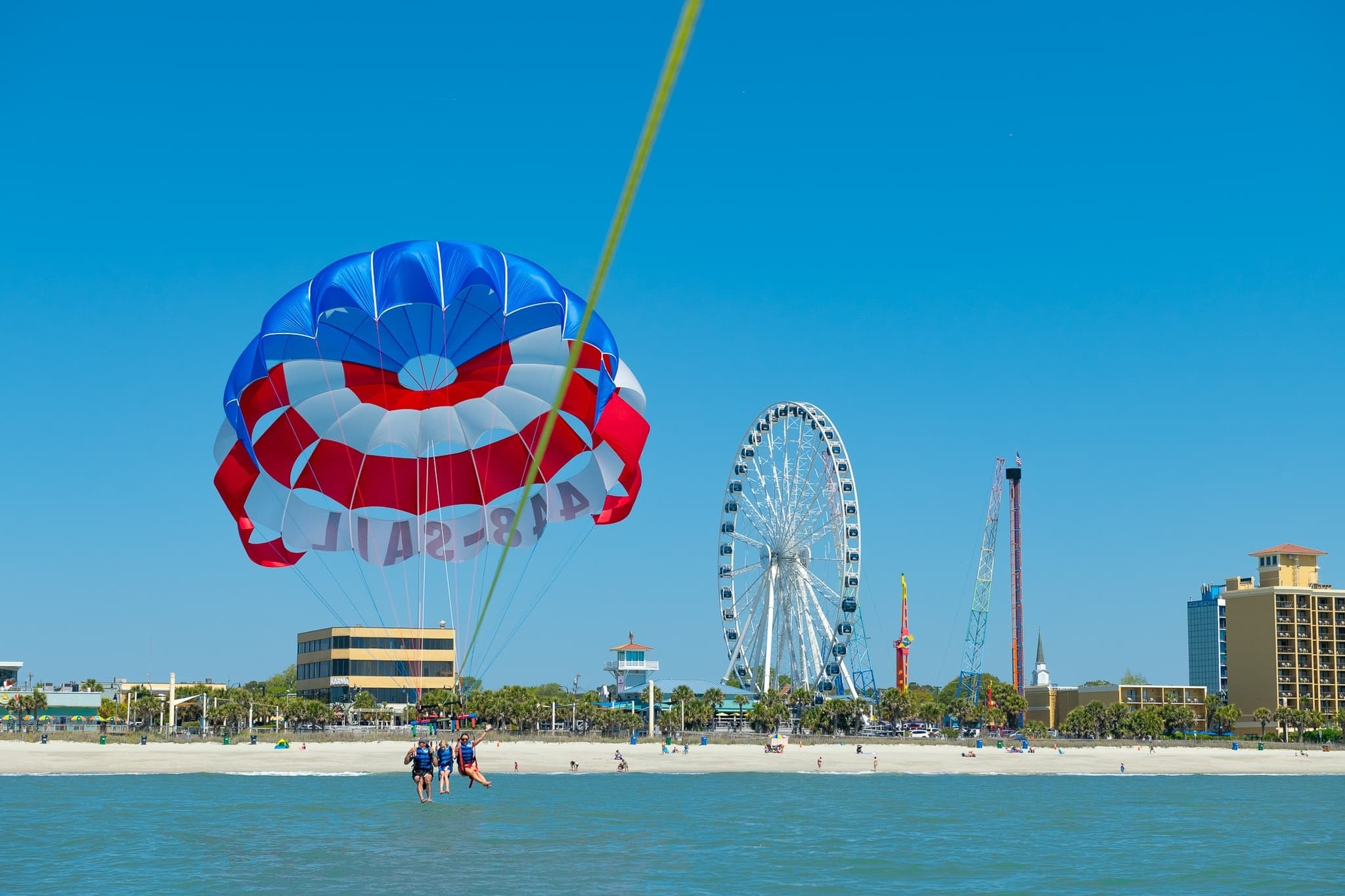 Parasailing with Downwind Sails North in Myrtle Beach