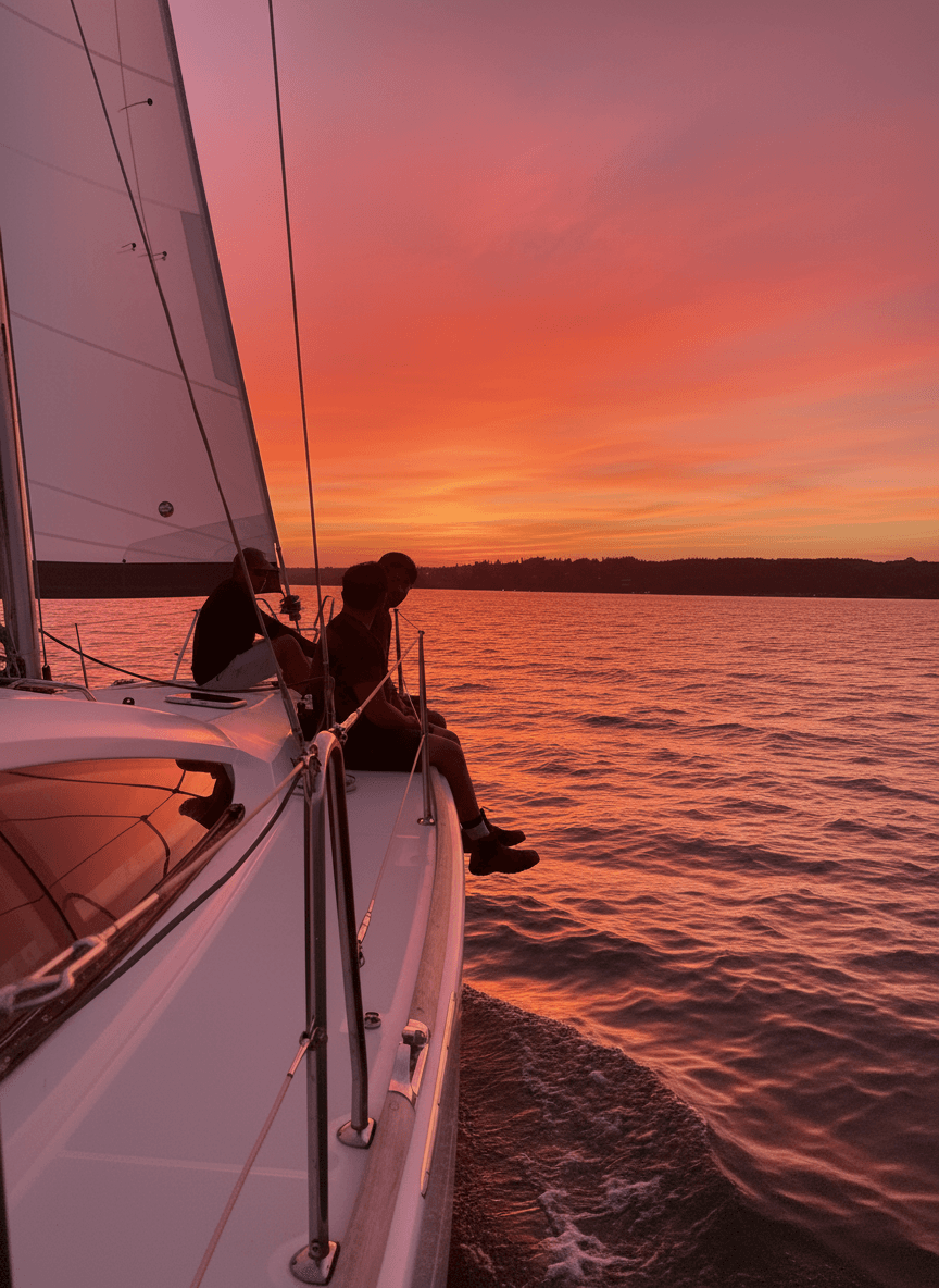 Sunset Sailing in Vancouver Harbour: Private Evening Charter from North Vancouver photo 2