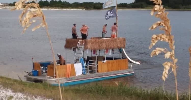 Water Activities with Tiki Hut 2 Pontoon at Pensacola Beach