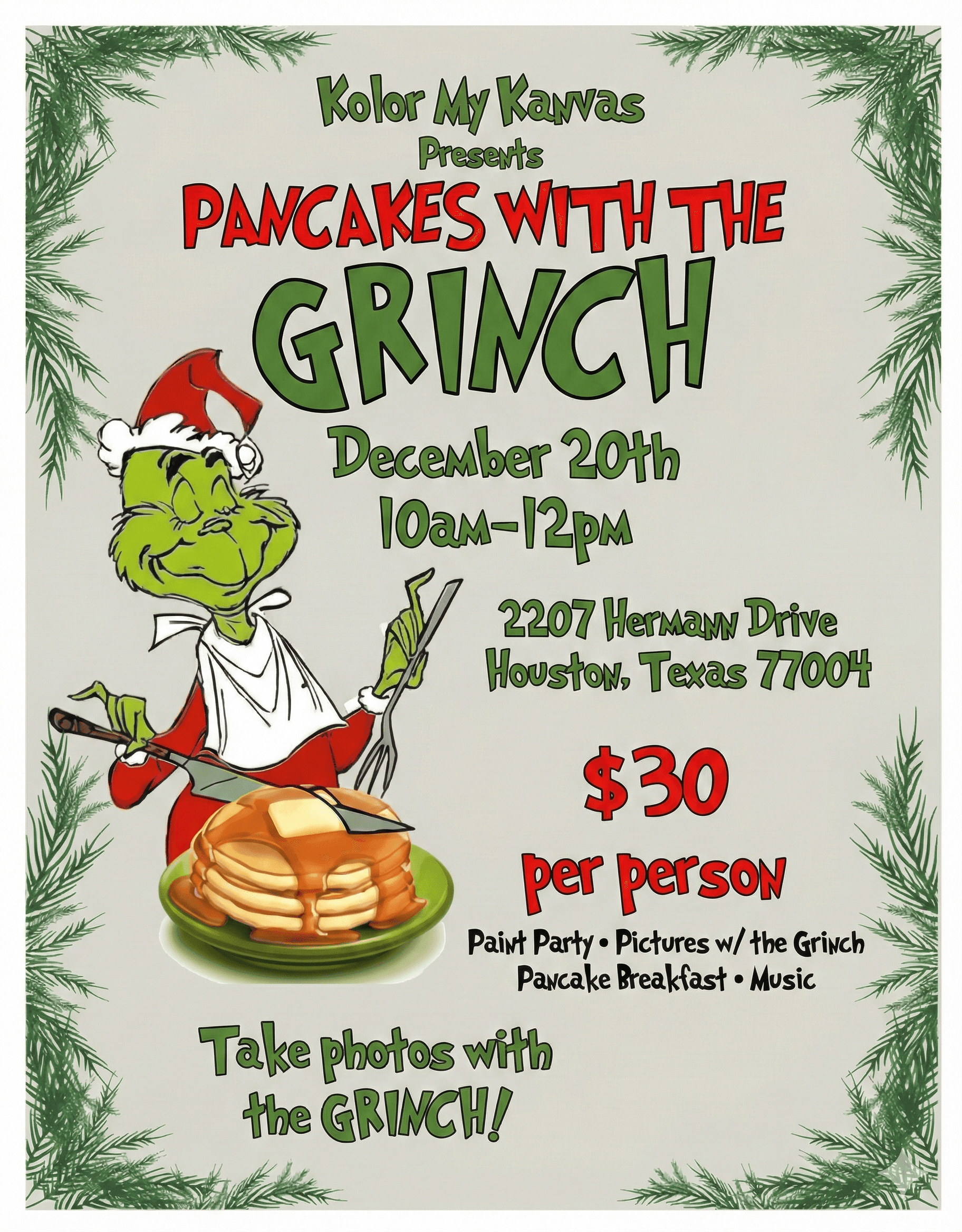 Grinch Pancakes & Paint: Family Holiday Morning in Houston photo 1